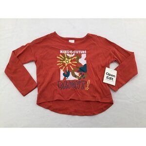 OPEN EDIT Toddler Girls Size 3 Cotton High/low Tee In Red Paprika Bright Future